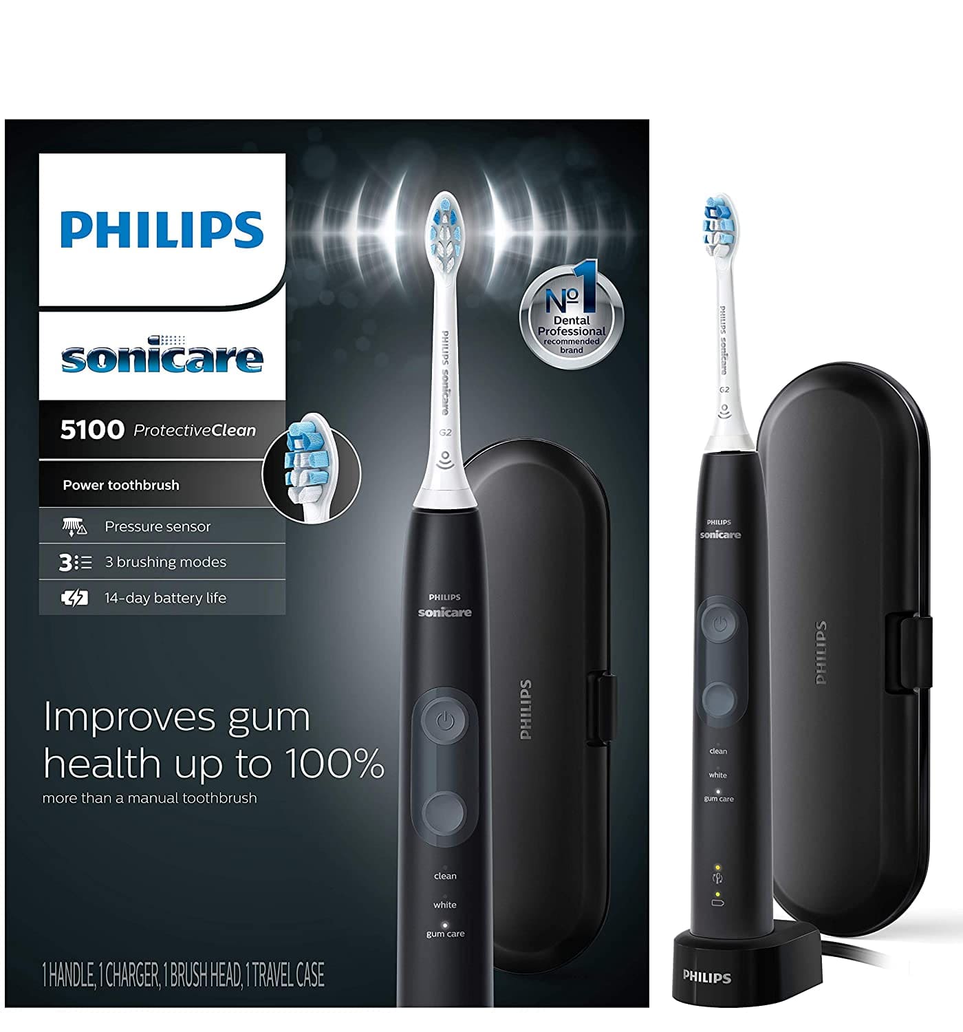 Philips Sonicare Protective Clean 5100 is high rated electric toothbrush in amazon